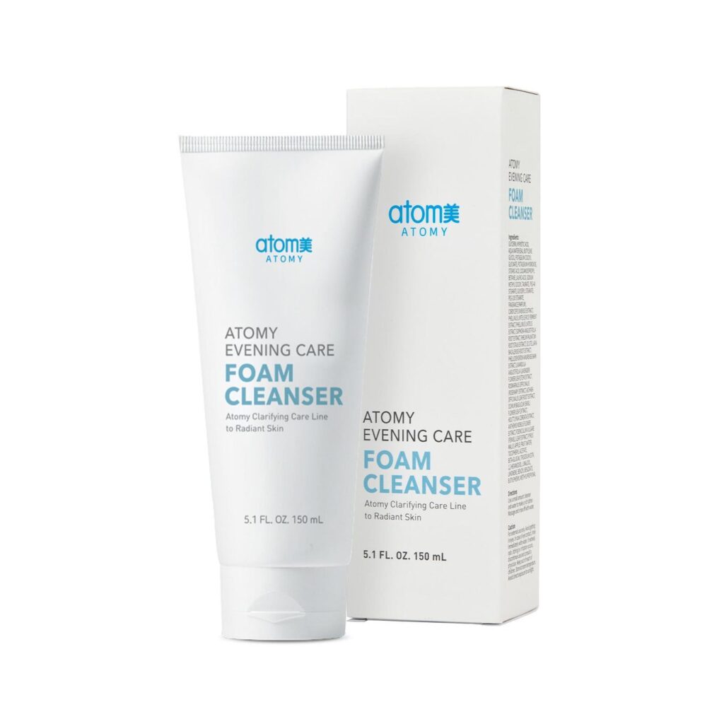 "Atomy Evening Care Foam Cleanser 150ml – Deep Pore Cleansing, Moisturizing Korean Skincare"